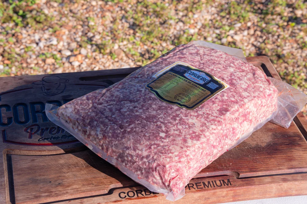 Carne de Hambúrguer de cordeiro embalado a vácuo
