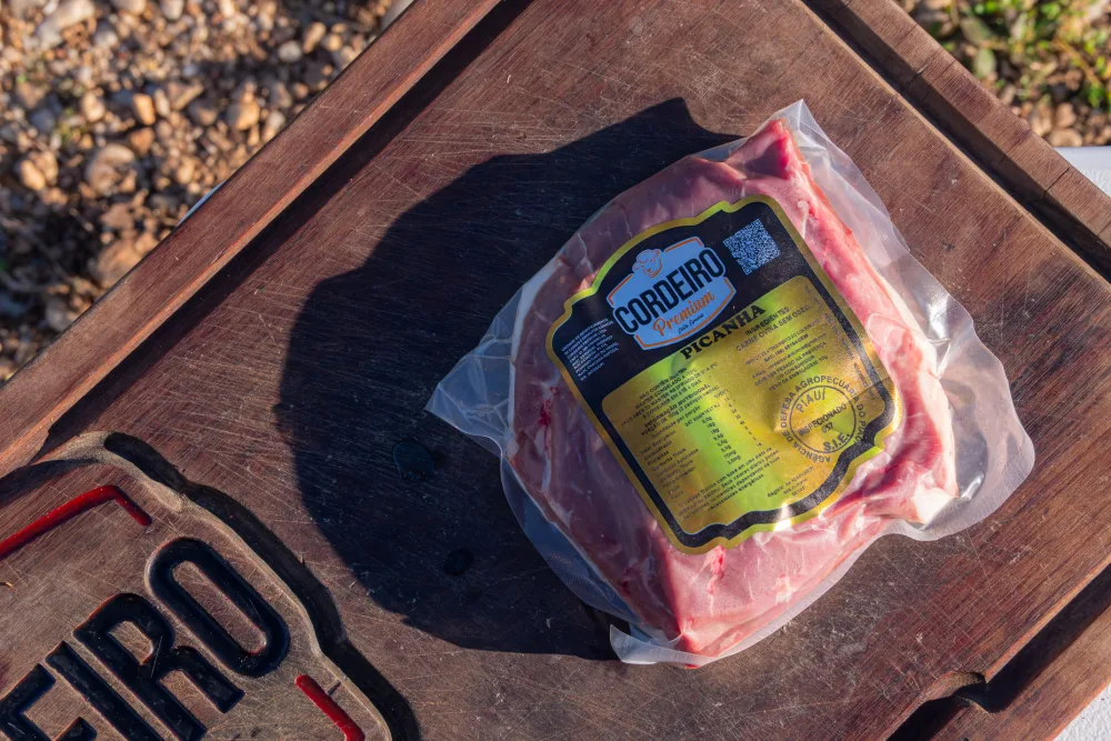 Picanha de cordeiro embalado a vácuo